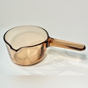 Corning Vision Amber .7 L Glass Sauce Pan With Pour Spout - Made in France